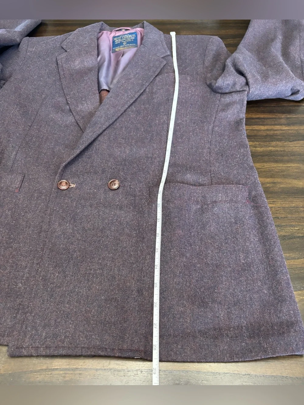 Vintage Nino Cerruti Sport Blazer 38 Wool Blend Tweed Burgundy Men’s